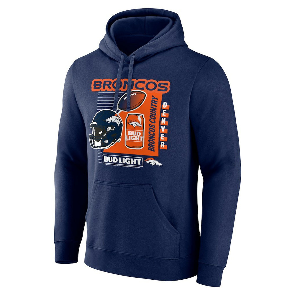 Denver Broncos Bud Light Pullover Hoodie Navy - NFL