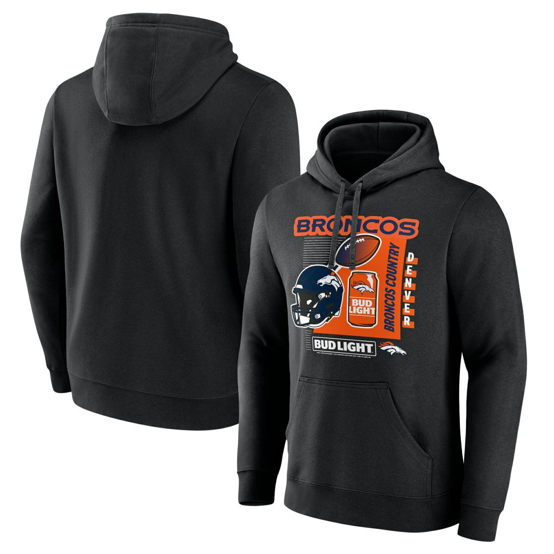 Denver Broncos Bud Light Pullover Hoodie Black - NFL