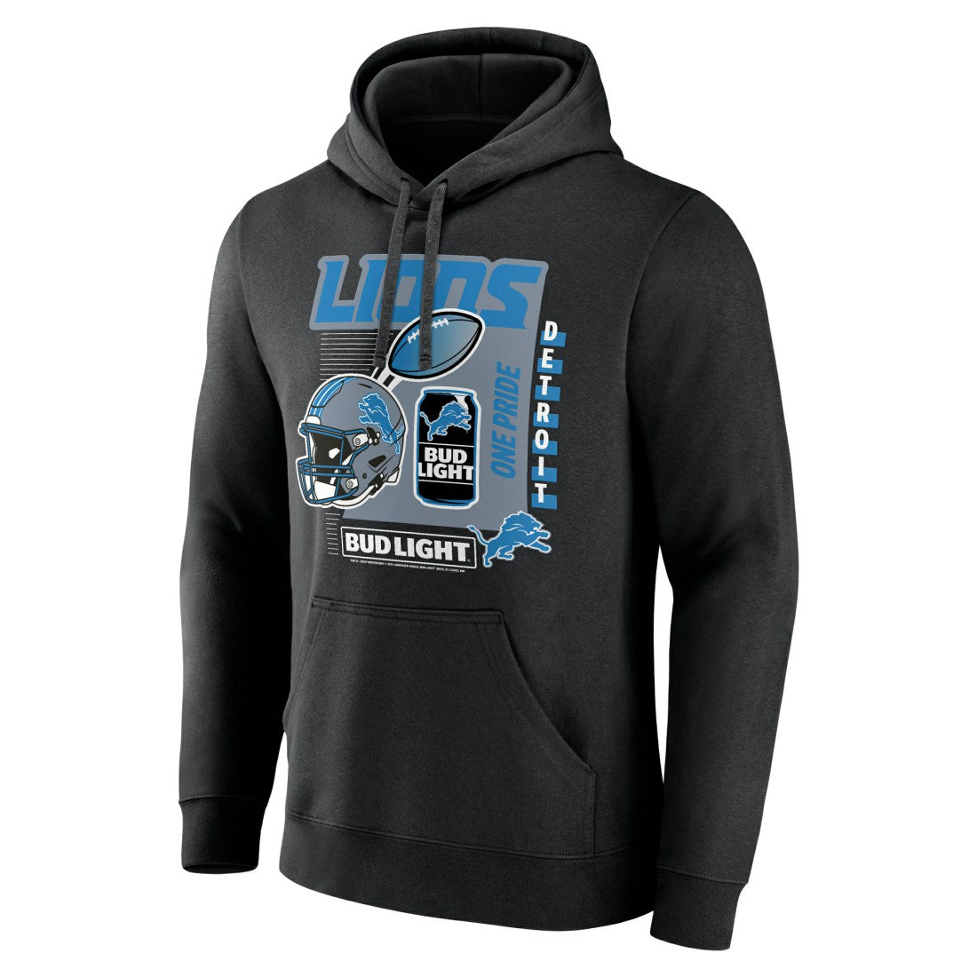 Detroit Lions Bud Light Pullover Hoodie Black - NFL