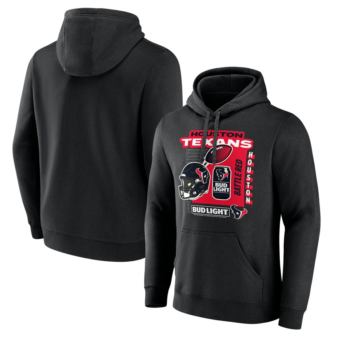 Houston Texans Bud Light Pullover Hoodie Black - NFL