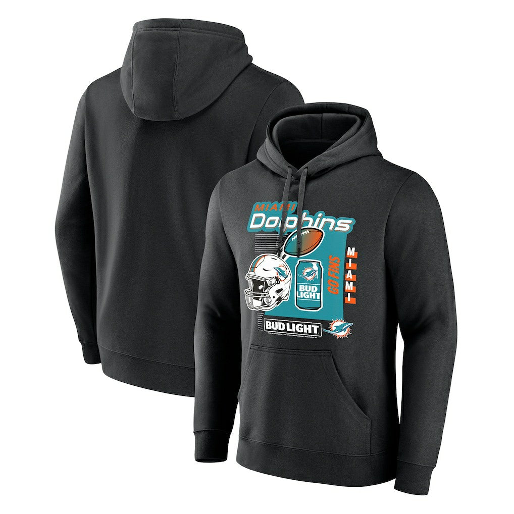 Miami Dolphins Bud Light Pullover Hoodie Black - NFL