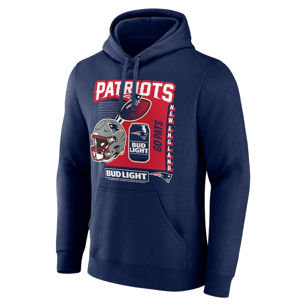 New England Patriots Bud Light Pullover Hoodie Navy - NFL
