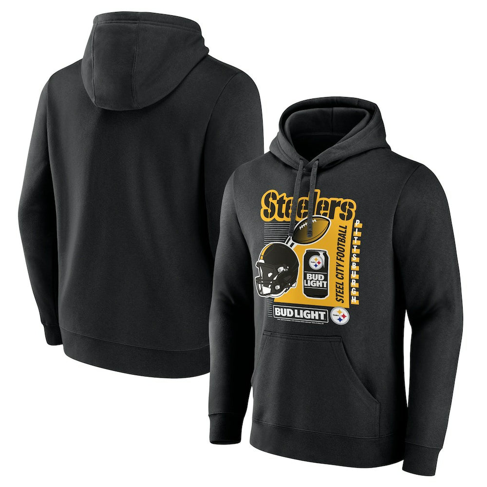 Pittsburgh Steelers Bud Light Pullover Hoodie Black - NFL