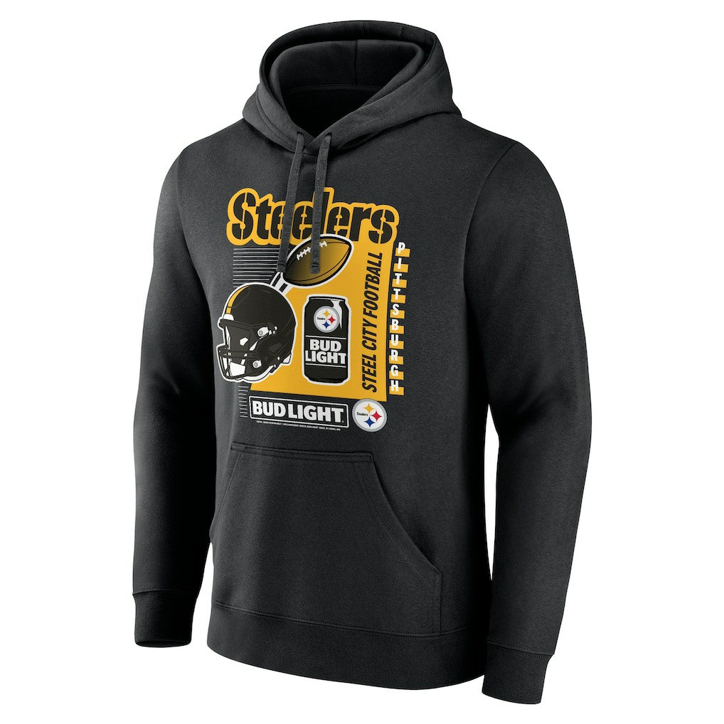 Pittsburgh Steelers Bud Light Pullover Hoodie Black - NFL