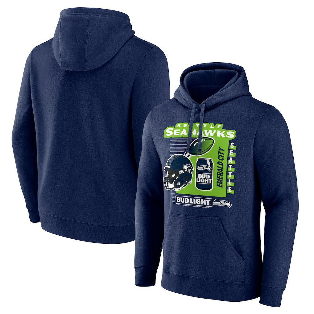 Seattle Seahawks Bud Light Pullover Hoodie Navy - NFL