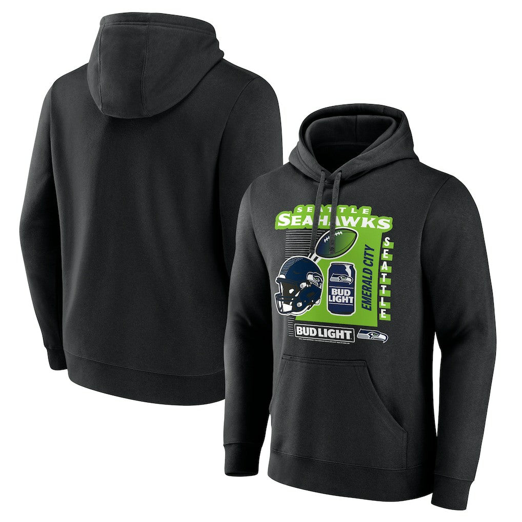 Seattle Seahawks Bud Light Pullover Hoodie Black - NFL