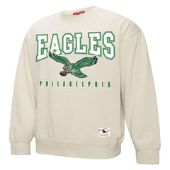 Philadelphia Eagles Women's Fandom Fleece Pullover Sweatshirt Cream - Mitchell & Ness