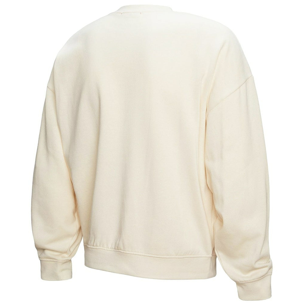 Miami Dolphins Women's Fandom Fleece Pullover Sweatshirt Cream - Mitchell & Ness
