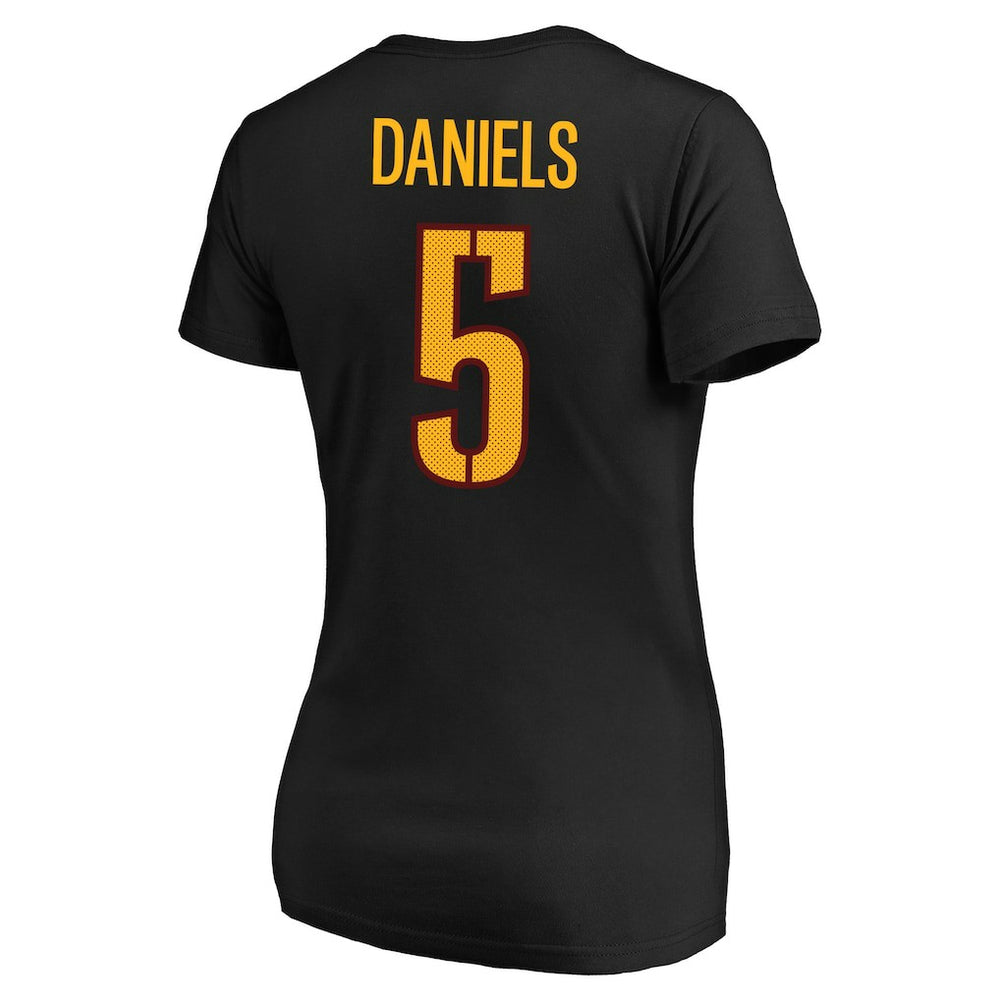 Jayden Daniels Washington Commanders Women's Plus Size Fair Catch Name & Number Scoop Neck T-Shirt Black - NFL