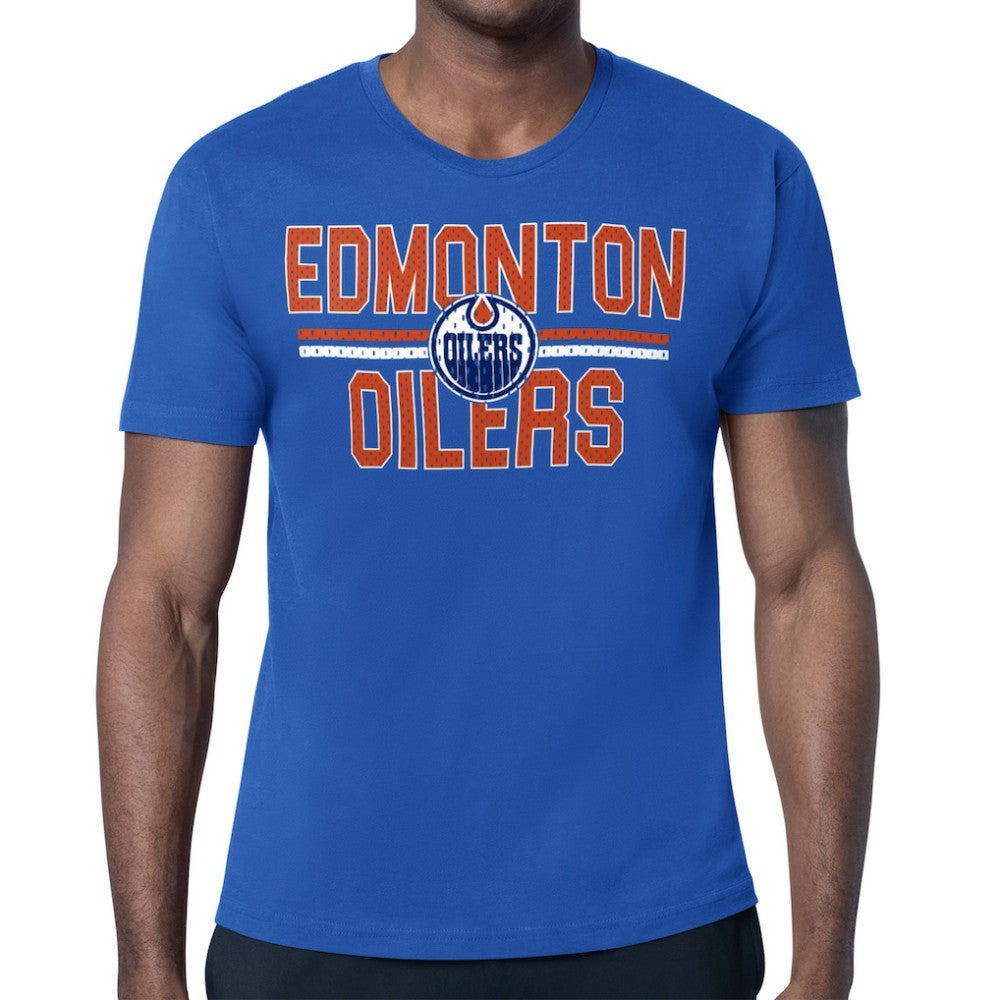 Edmonton Oilers - Starter Mesh Look Team Name T-Shirt Royal