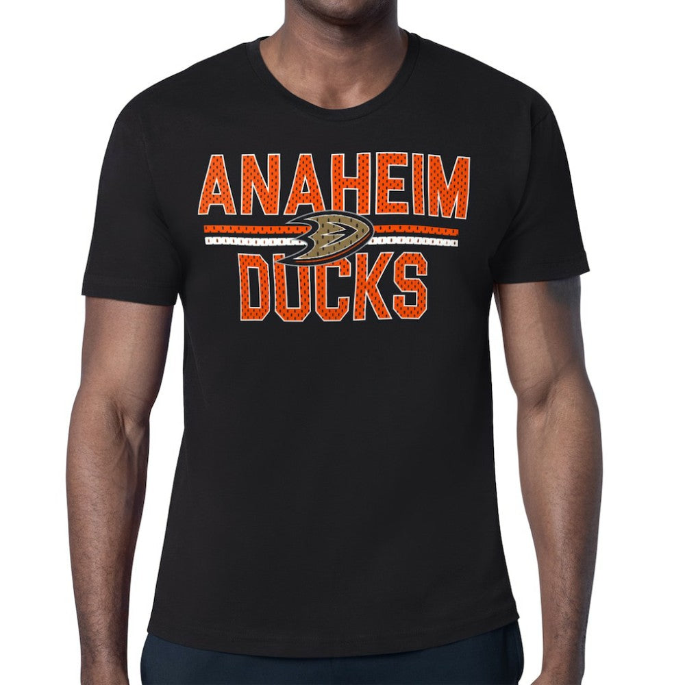 Anaheim Ducks - Starter Mesh Look Team Name T-Shirt Black