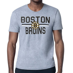 Boston Bruins Starter Mesh Look Team Name T-Shirt Heather Gray