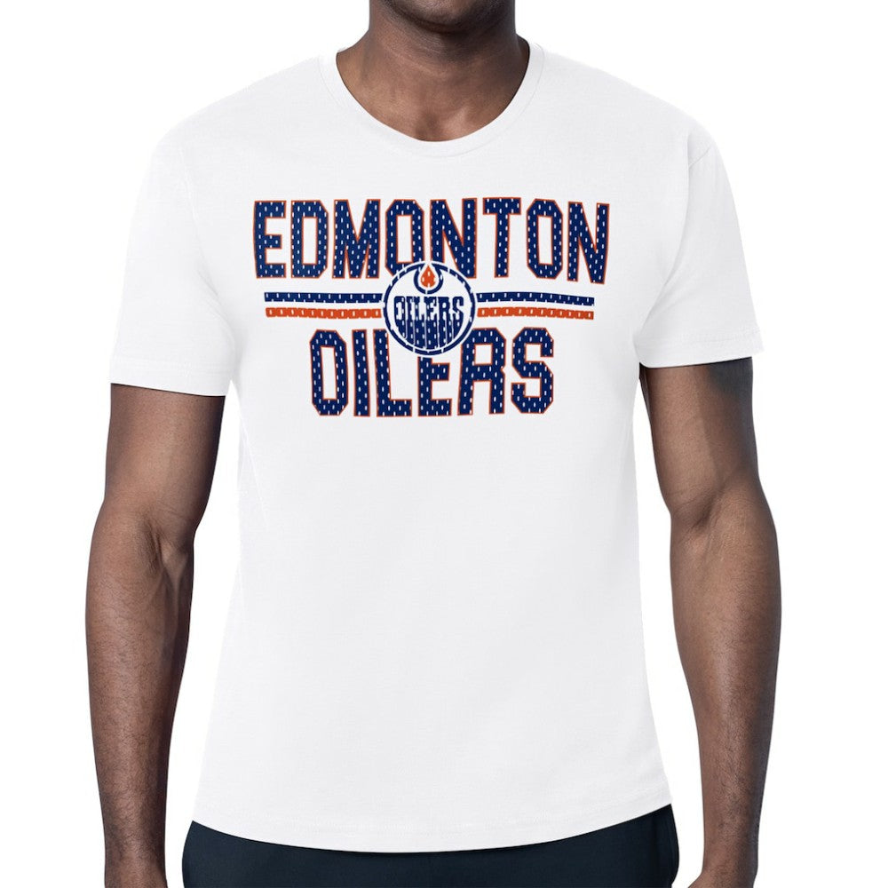 Edmonton Oilers - Starter Mesh Look Team Name T-Shirt White