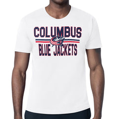 Columbus Blue Jackets - Starter Mesh Look Team Name T-Shirt White