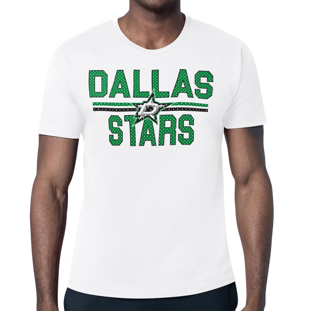 Dallas Stars - Starter Mesh Look Team Name T-Shirt White