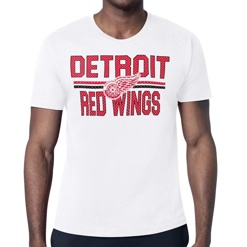 Detroit Red Wings - Starter Mesh Look Team Name T-Shirt White
