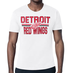 Detroit Red Wings - Starter Mesh Look Team Name T-Shirt White
