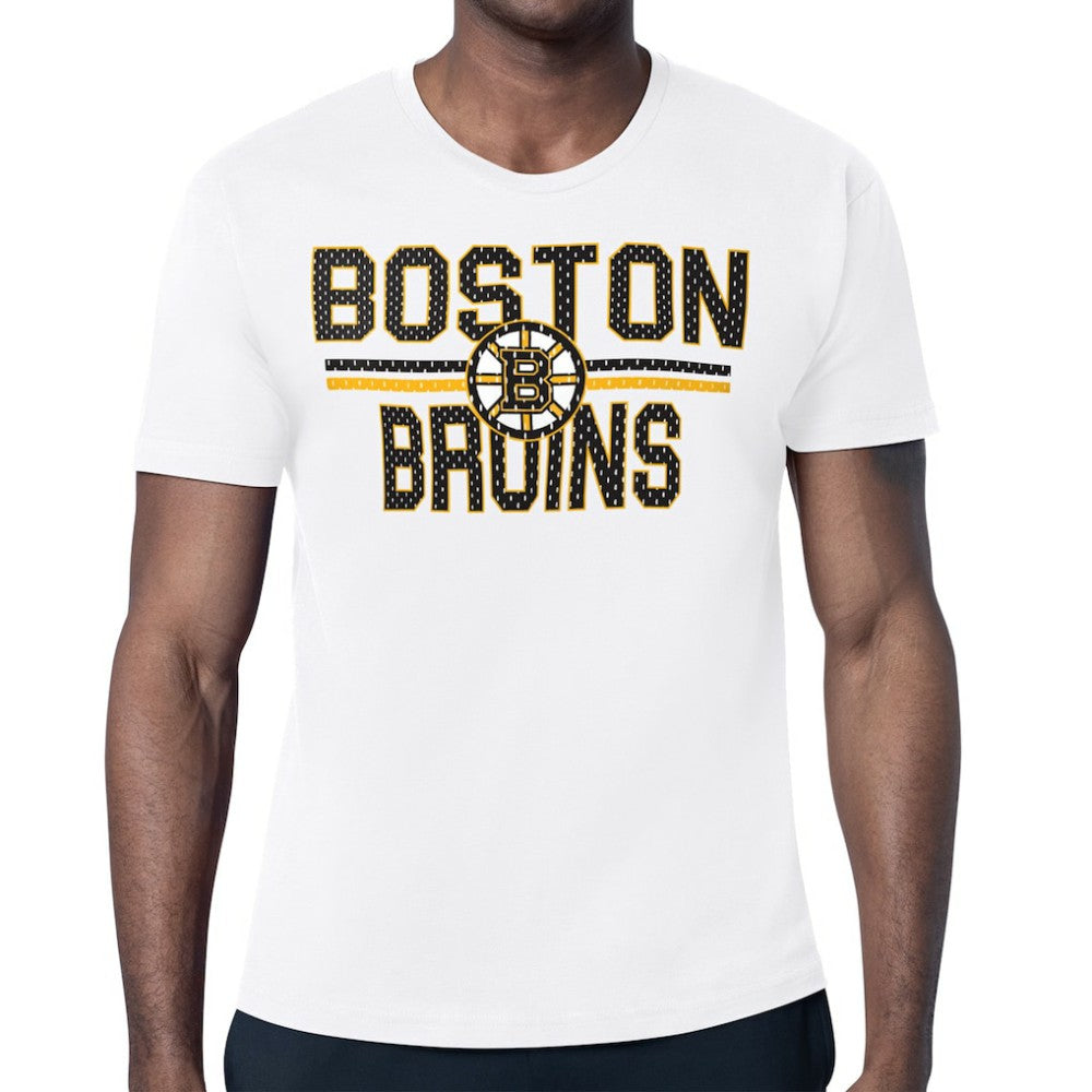 Boston Bruins Starter Mesh Look Team Name T-Shirt White