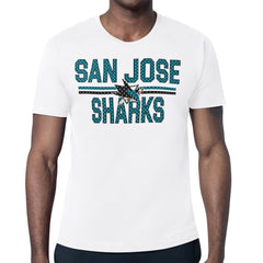 San Jose Sharks - Starter Mesh Look Team Name T-Shirt White