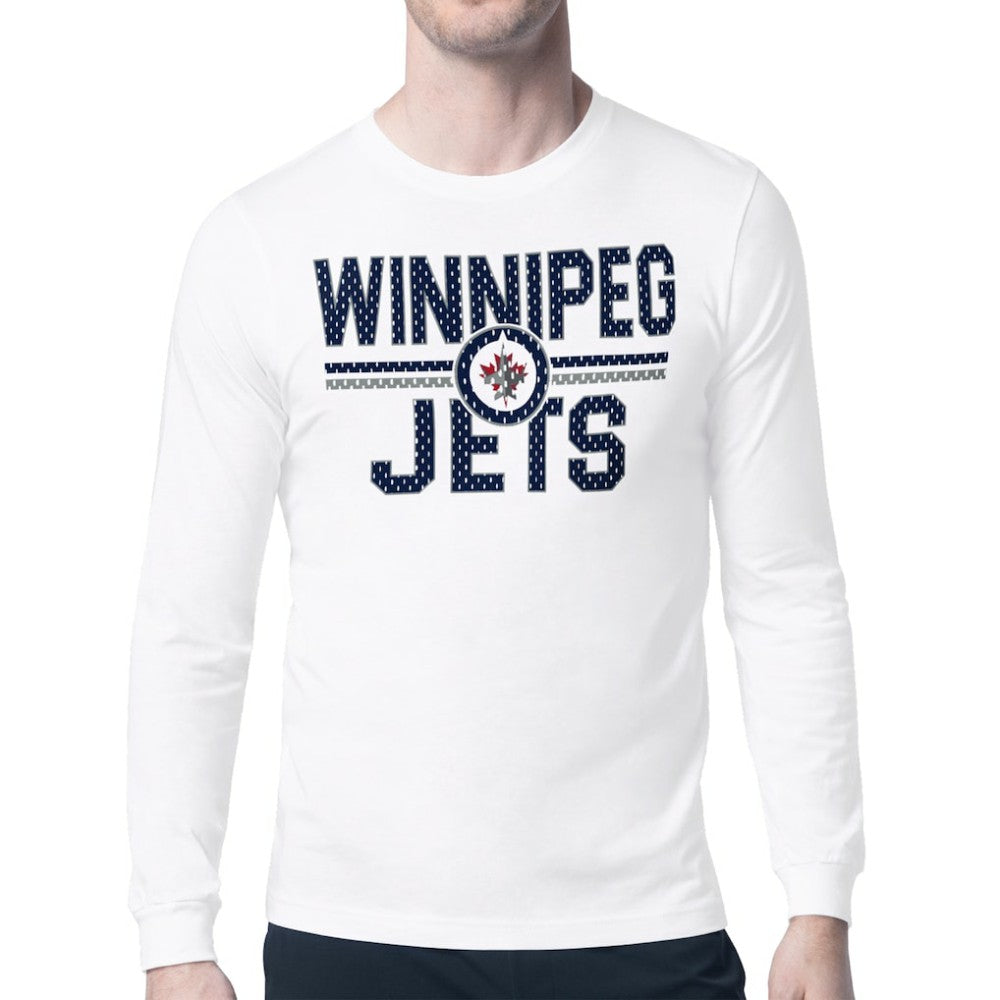 Winnipeg Jets - Starter Mesh Look Team Name Long Sleeve T-Shirt White