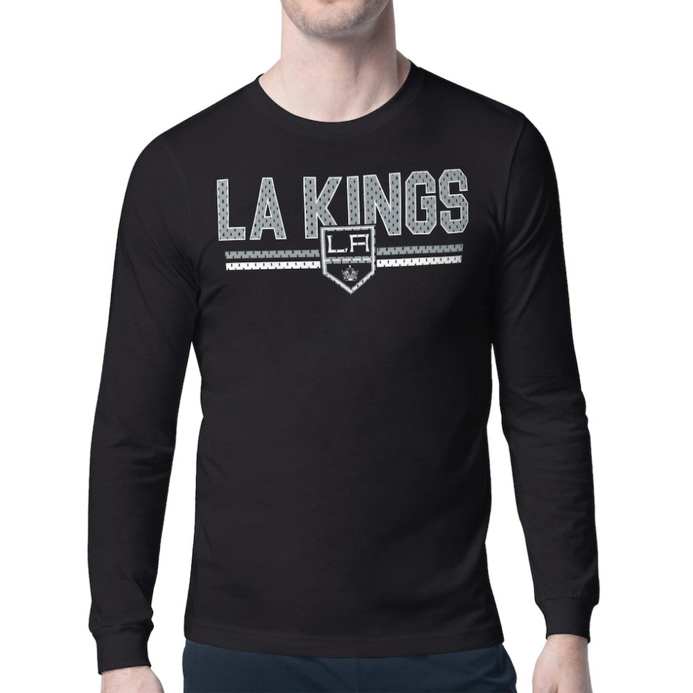 Los Angeles Kings - Starter Mesh Look Team Name Long Sleeve T-Shirt Black