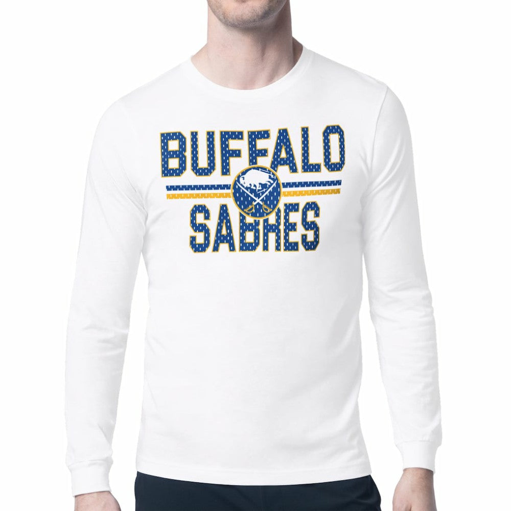 Buffalo Sabres - Starter Mesh Look Team Name Long Sleeve T-Shirt White