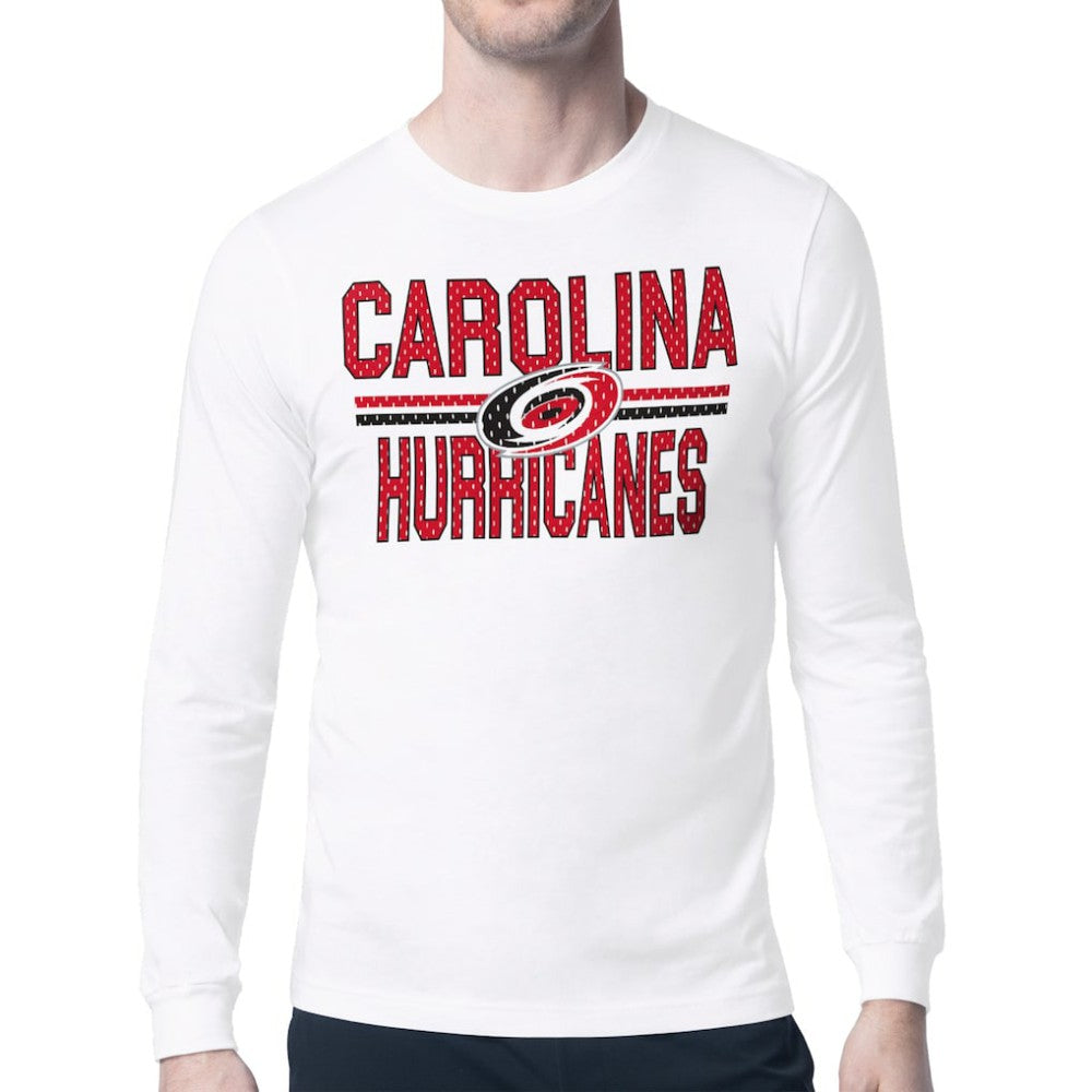 Carolina Hurricanes - Starter Mesh Look Team Name Long Sleeve T-Shirt White