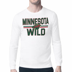 Minnesota Wild - Starter Mesh Look Team Name Long Sleeve T-Shirt White