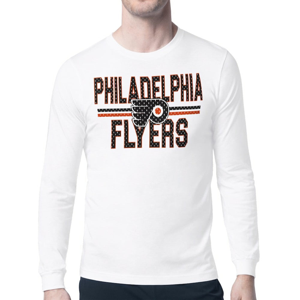 Philadelphia Flyers - Starter Mesh Look Team Name Long Sleeve T-Shirt White