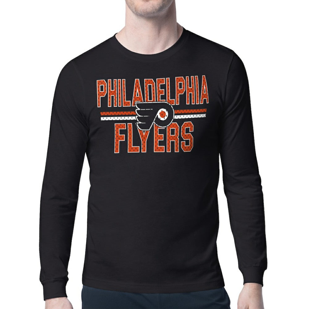 Philadelphia Flyers - Starter Mesh Look Team Name Long Sleeve T-Shirt Black