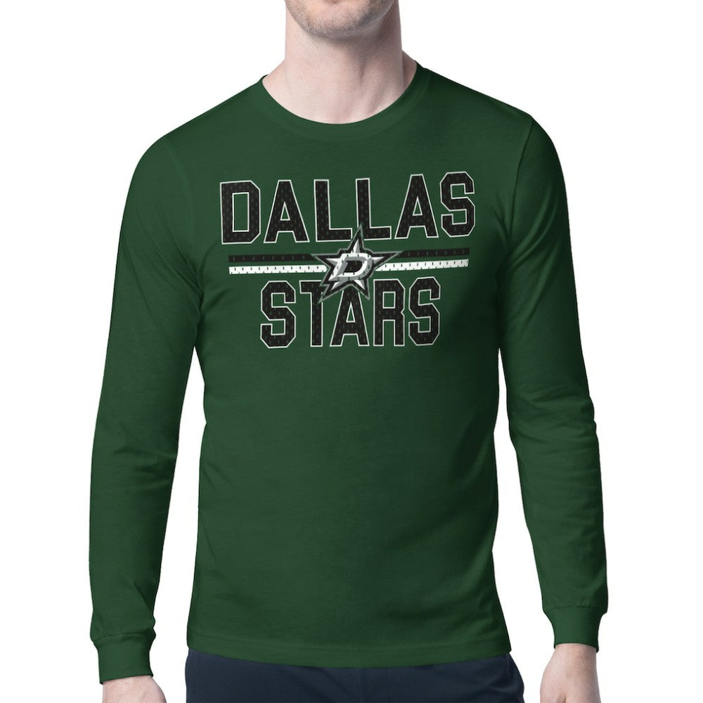 Dallas Stars - Starter Mesh Look Team Name Long Sleeve T-Shirt Green