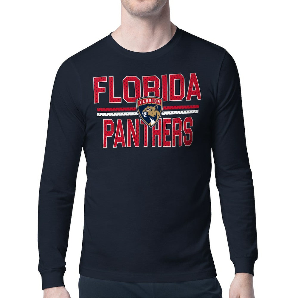 Florida Panthers - Starter Mesh Look Team Name Long Sleeve T-Shirt Navy