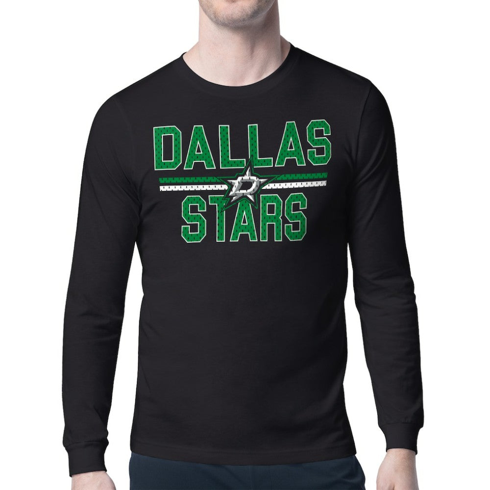 Dallas Stars - Starter Mesh Look Team Name Long Sleeve T-Shirt Black