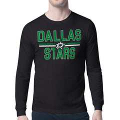 Dallas Stars - Starter Mesh Look Team Name Long Sleeve T-Shirt Black