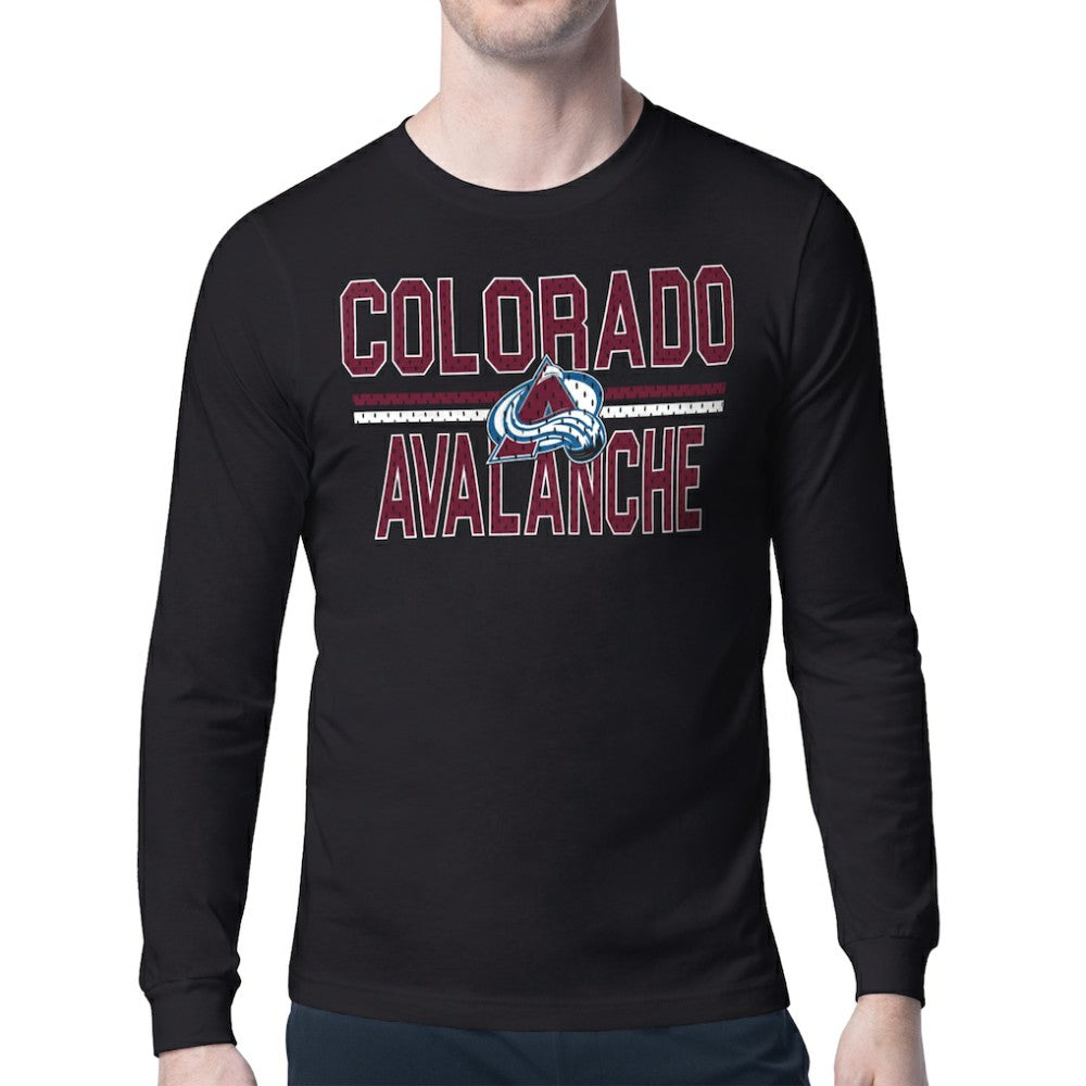 Colorado Avalanche - Starter Mesh Look Team Name Long Sleeve T-Shirt Black