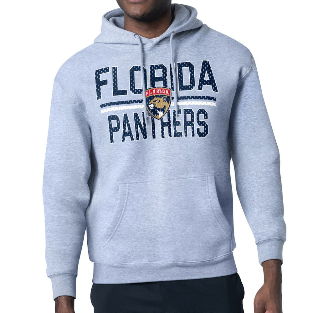 Florida Panthers - Starter Mesh Look Team Name Logo Tri-Blend Pullover Hoodie Heather Gray