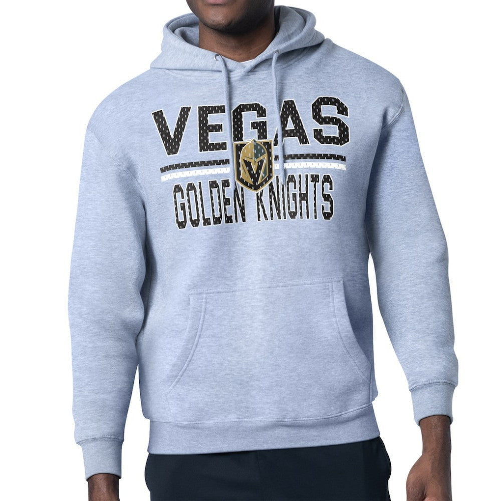 Vegas Golden Knights Starter Mesh Look Team Name Logo Tri-Blend Pullover Hoodie Heather Gray