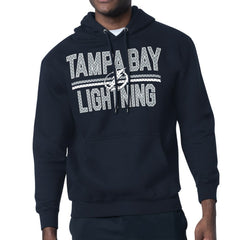 Tampa Bay Lightning - Starter Mesh Look Team Name Logo Tri-Blend Pullover Hoodie Navy