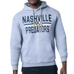 Nashville Predators - Starter Mesh Look Team Name Logo Tri-Blend Pullover Hoodie Heather Gray