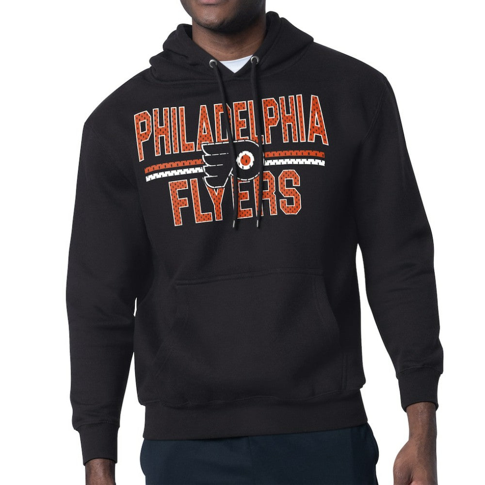 Philadelphia Flyers - Starter Mesh Look Team Name Logo Tri-Blend Pullover Hoodie Black