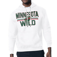 Minnesota Wild - Starter Mesh Look Team Name Logo Tri-Blend Pullover Hoodie White