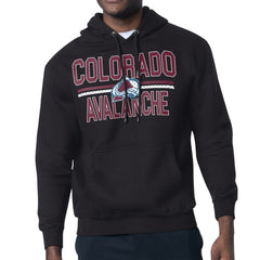 Colorado Avalanche - Starter Mesh Look Team Name Logo Tri-Blend Pullover Hoodie Black