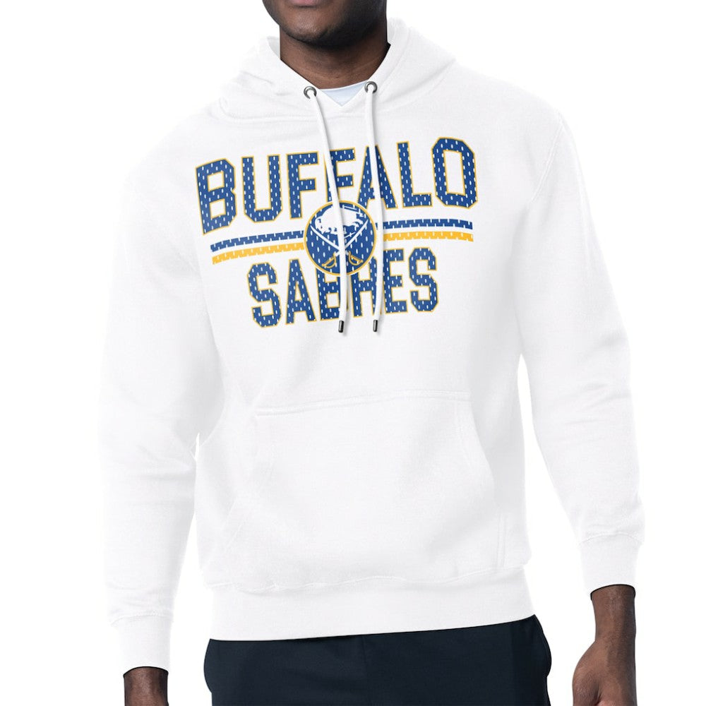Buffalo Sabres - Starter Mesh Look Team Name Logo Tri-Blend Pullover Hoodie White