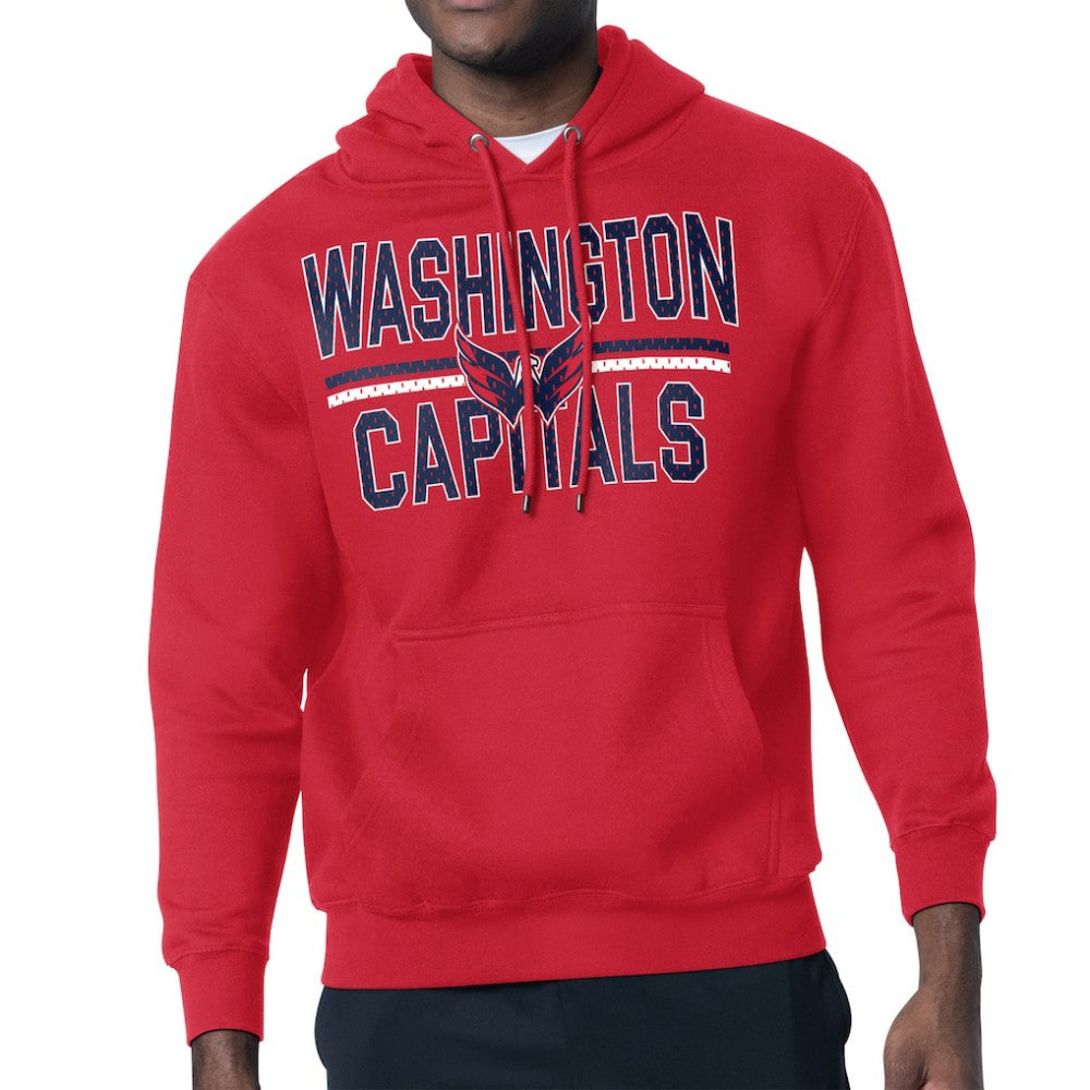 Washington Capitals Starter Mesh Look Team Name Logo Tri-Blend Pullover Hoodie Red