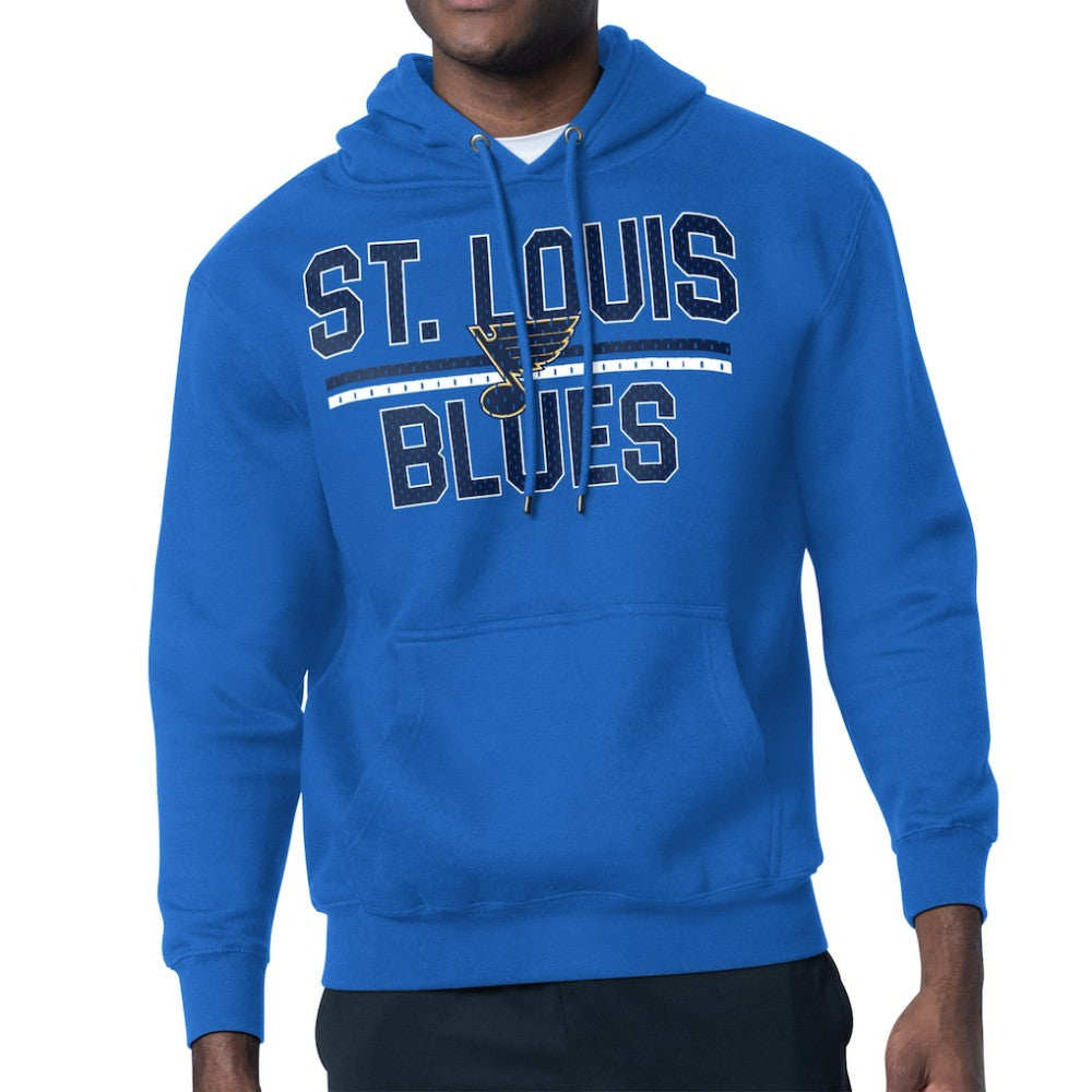 St. Louis Blues - Starter Mesh Look Team Name Logo Tri-Blend Pullover Hoodie Blue