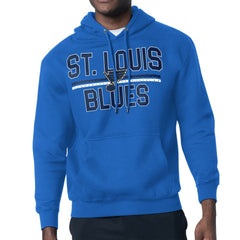 St. Louis Blues - Starter Mesh Look Team Name Logo Tri-Blend Pullover Hoodie Blue