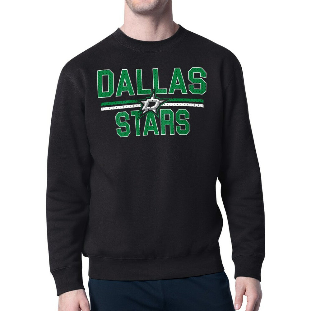 Dallas Stars - Starter Mesh Look Team Name Logo Pullover Sweatshirt Black