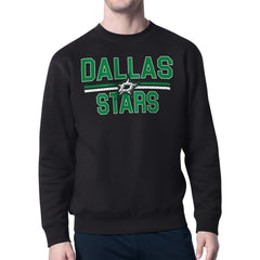 Dallas Stars - Starter Mesh Look Team Name Logo Pullover Sweatshirt Black