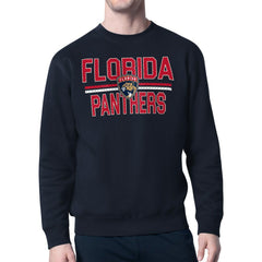 Florida Panthers - Starter Mesh Look Team Name Logo Pullover Sweatshirt Navy
