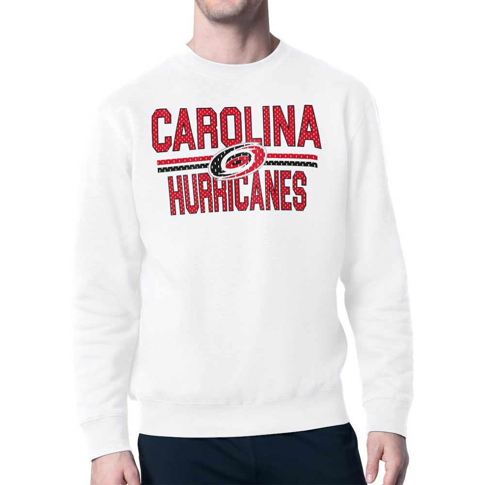 Carolina Hurricanes - Starter Mesh Look Team Name Logo Pullover Sweatshirt White